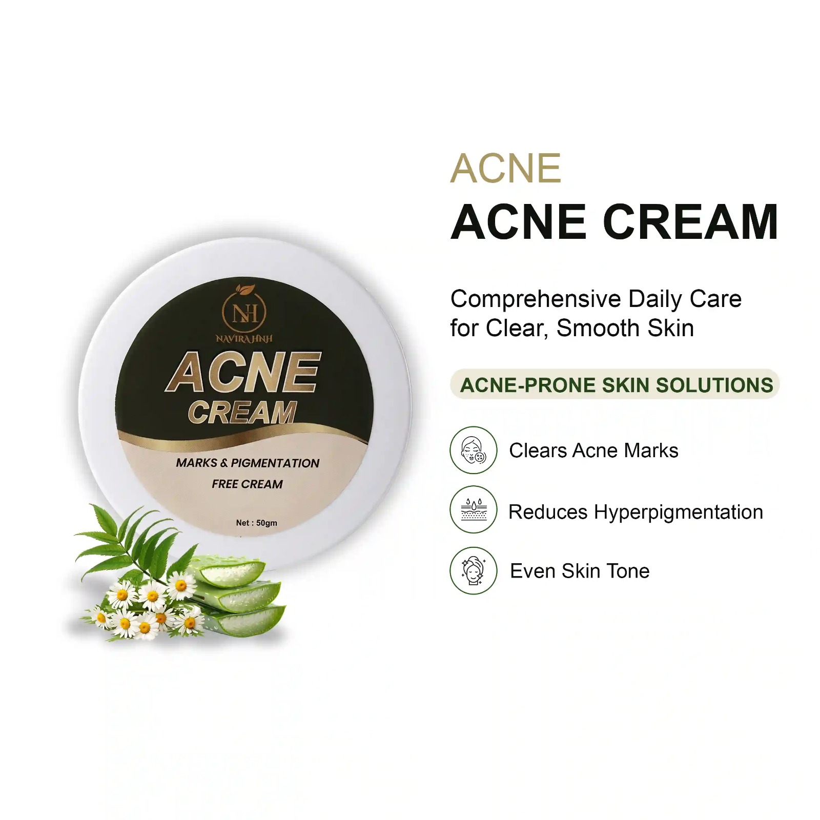 Acne Cream | Lightweight Targeted Cream for Blemish-Prone & Oily Skin | Non-Greasy Formula